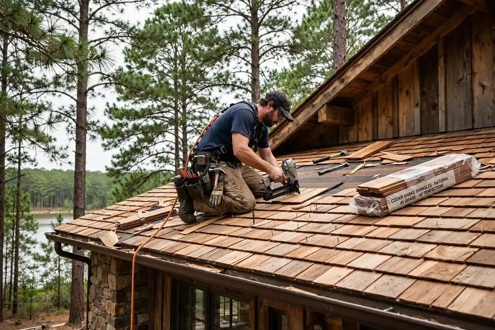 Reemplazo de techo Cedar Shake en Conroe, TX - Roof Replacement Pros, Huntsville, TX
