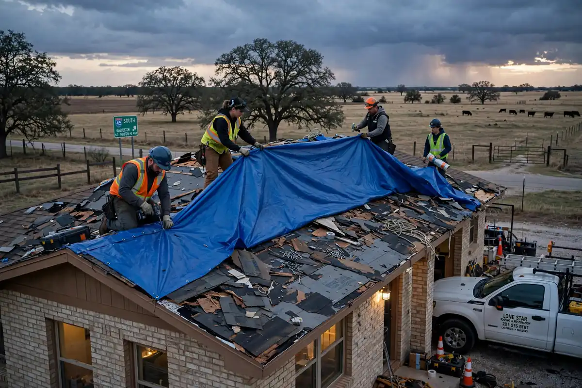 Sustitución de emergencia del techo en Madisonville, TX - Roof Replacement Pros, Huntsville, TX