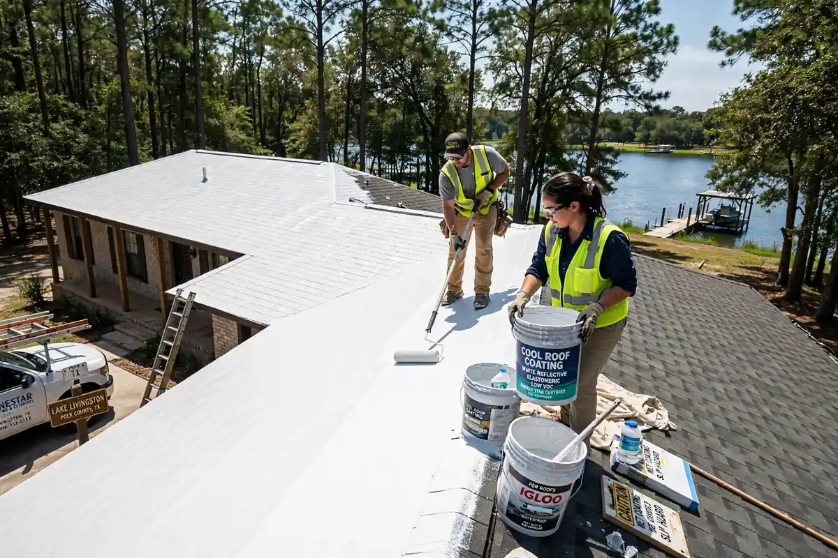 Reemplazo de techo refrigerado energéticamente eficiente en Livingston, TX - Roof Replacement Pros, Huntsville, TX