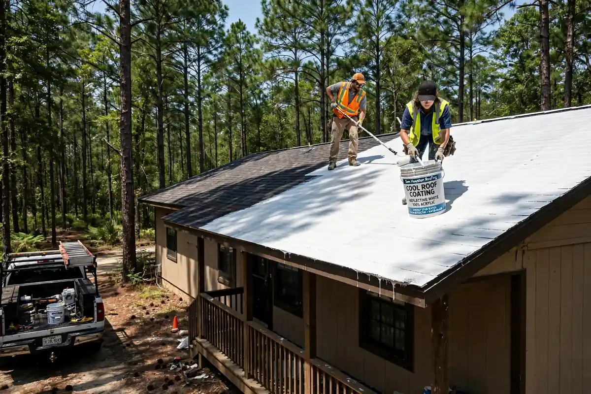 Reemplazo de techo refrigerado energéticamente eficiente en New Waverly, TX - Roof Replacement Pros, Huntsville, TX