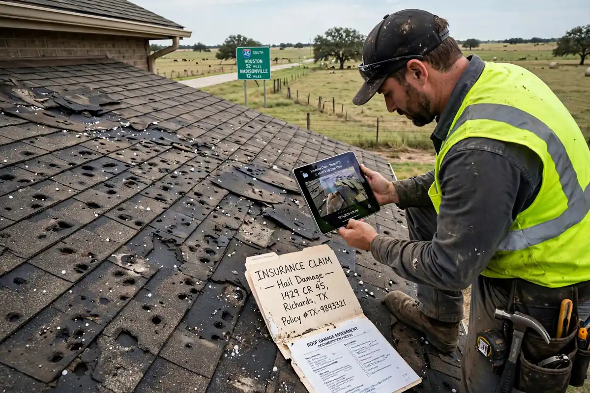 Sustitución de techo por reclamación de seguro en Madisonville, TX - Roof Replacement Pros, Huntsville, TX