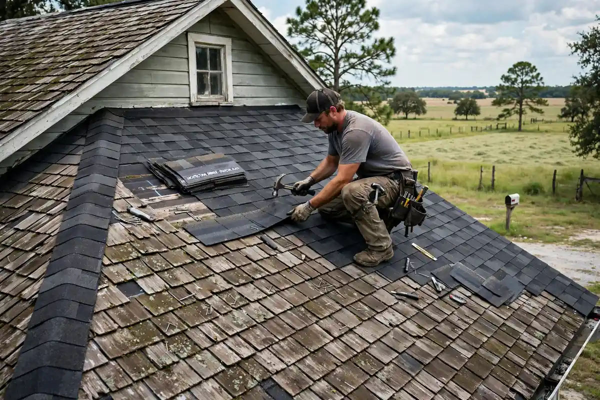 Reemplazo parcial del techo en Trinity, TX - Roof Replacement Pros, Huntsville, TX