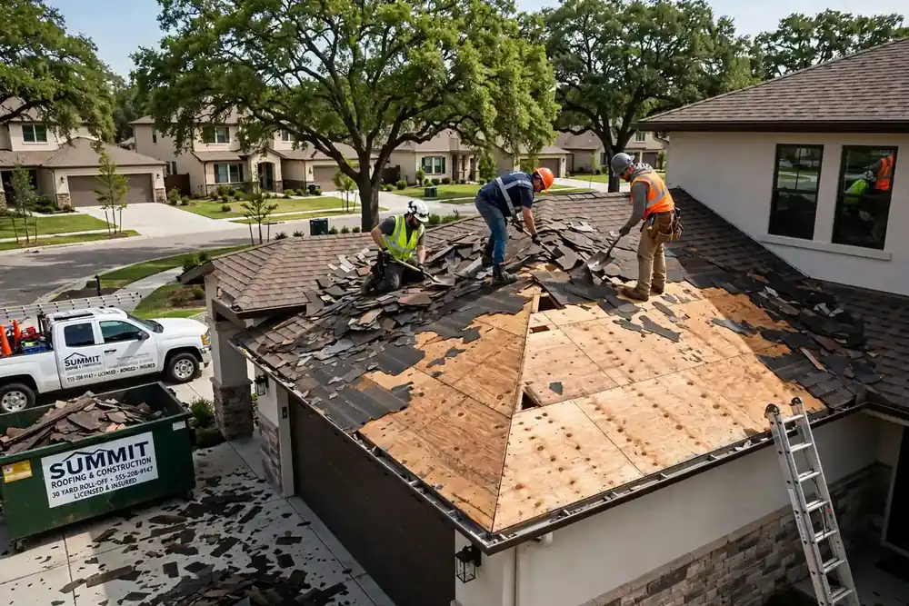 Derrumbe y reparación de techos en Montgomery, TX - Roof Replacement Pros, Huntsville, TX