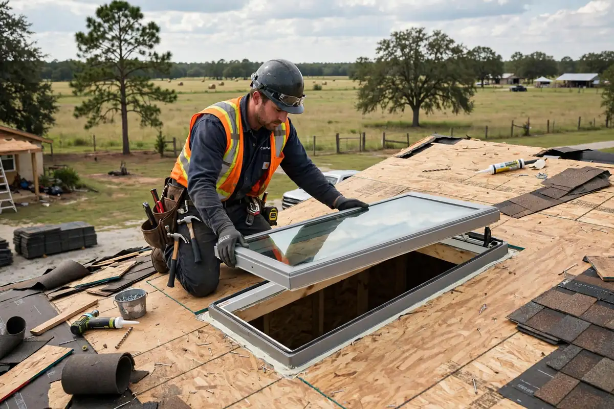 Skylight Replacement During Reroof in Trinity, TX — Roof Replacement Pros, Huntsville, TX