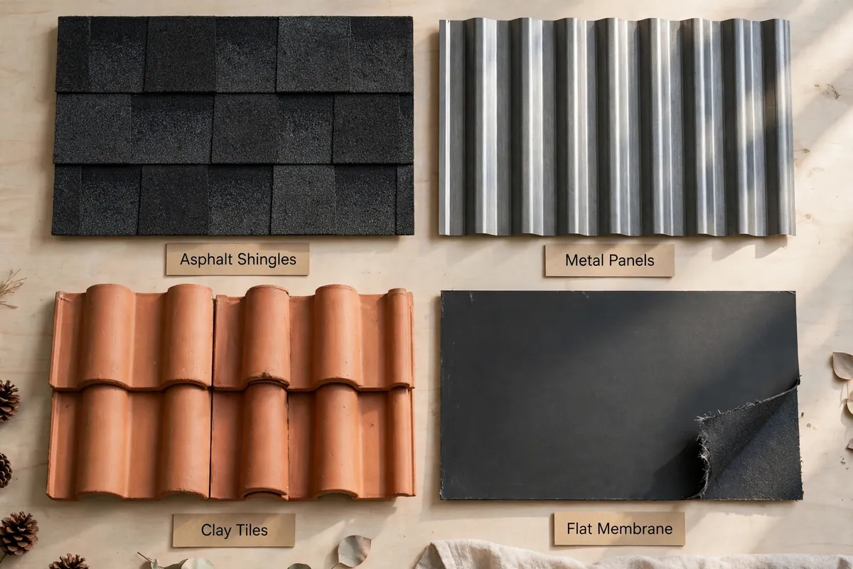 Opciones de material para techos: tejas, metal, azulejos en Huntsville, TX - Roof Replacement Pros, Huntsville, TX