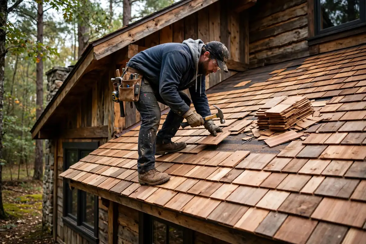 Reemplazo de techo Cedar Shake en Huntsville, TX - Roof Replacement Pros, Huntsville, TX