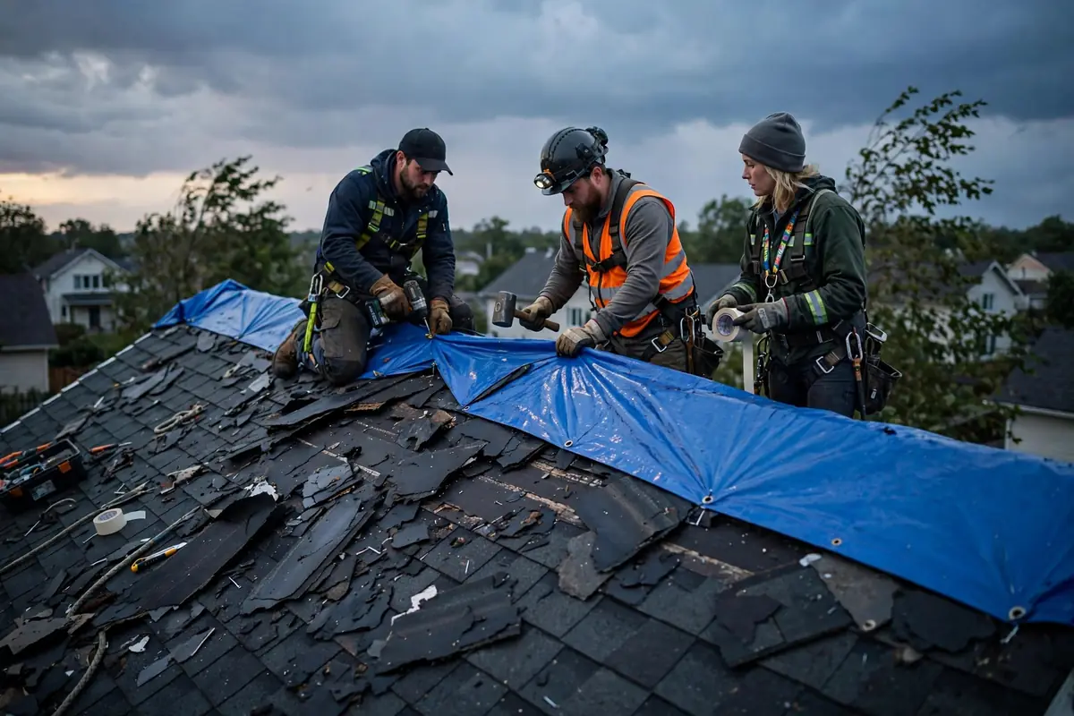 Sustitución de emergencia del techo en Huntsville, TX - Roof Replacement Pros, Huntsville, TX