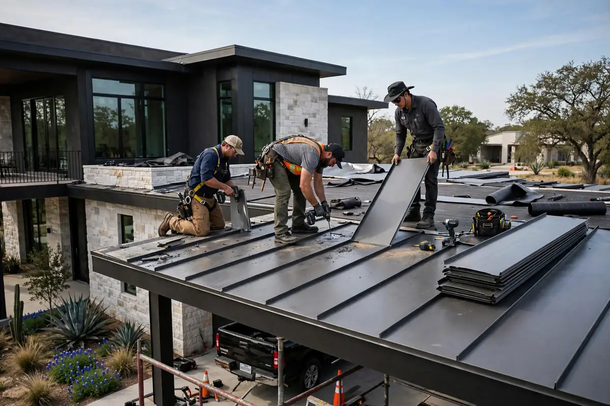 Sustitución de techo metálico en Huntsville, TX - Roof Replacement Pros, Huntsville, TX