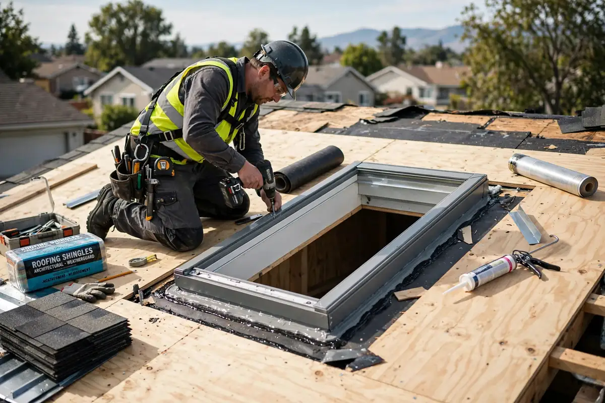 Skylight Replacement During Reroof in Huntsville, TX — Roof Replacement Pros, Huntsville, TX