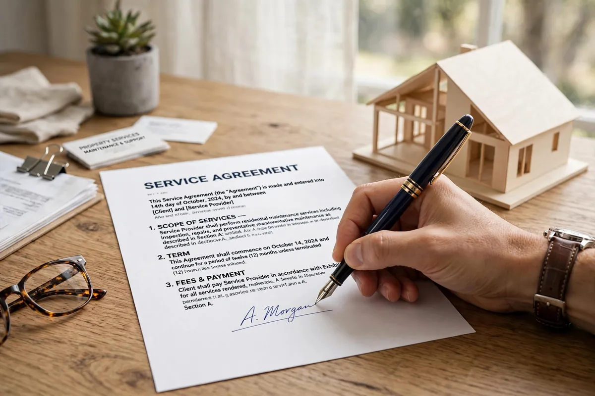 Signing a roofing service agreement — Roof Replacement Pros, Huntsville, TX